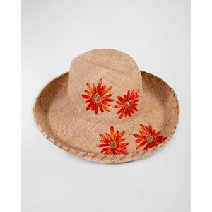 Raffaello Bettini Flower Straw Fedora